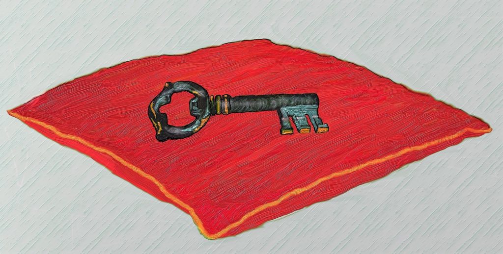 Key on pillow